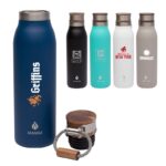18 oz. Stainless Steel Water Bottle w/ Acacia Lid