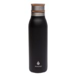 18 oz. Stainless Steel Water Bottle w/ Acacia Lid - Image 2