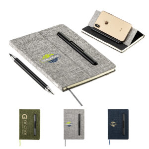 Boardroom Hardcover Journal W/ Built-In Phone Stand & Pen
